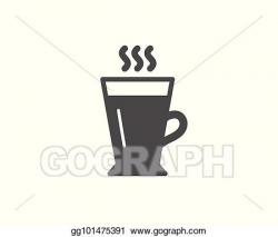 Vector Stock - Latte simple icon. hot coffee or tea sign ...