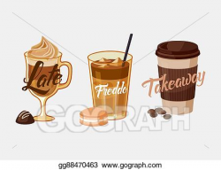 Vector Stock - Iced coffee latte or mocha and freddo, cup ...