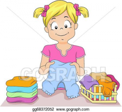Vector Stock - Folding clothes. Clipart Illustration ...