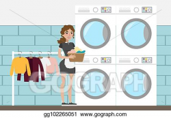 Vector Clipart - Laundry at hotel. Vector Illustration ...