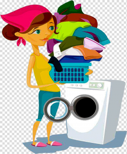 Woman doing laundry service , Washing machine Laundry ...