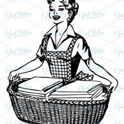 16 Vintage Laundry Basket Clip Art, Retro Clipart Clip Art ...
