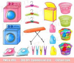 50% OFF Laundry clipart, laundry clip art, clothes washing, planner,  scrapbooking, laundry day, graphics, chores, hand drawn, png