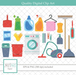 Cleaning clip art, Laundry clipart, vector graphics, Soap clipart, digital  clip art, digital images - CL 123