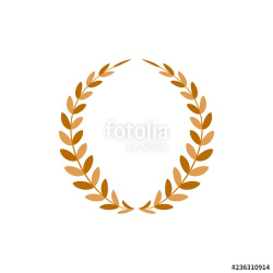 Gold laurel wreath reward. Modern symbol of victory and ...