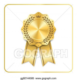 Clip Art Vector - Award ribbon gold icon white laurel wreath ...
