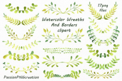 Watercolor Wreaths And Borders clipart Laurel Wreath laurel ...