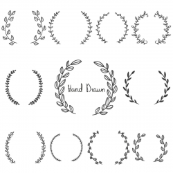 Free Graphics: Hand Drawn Laurel Wreaths | crafts | How to ...