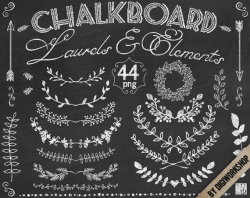Chalkboard Laurel Clip Art Clipart: 