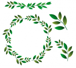 Greenery Clip art Green Laurel Wreath Green Leaf Greenery Wreath and Leaves  Wedding Leafy Frame Minimalist Wreath