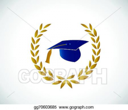 EPS Vector - Graduation hat tassel around a laurel. Stock ...