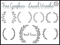 Free Graphics: Hand Drawn Laurel Wreaths - Merci! - Along ...