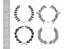 Laurel Wreath SVG Clip Art | Laurel Cutting Files SVG Dxf Eps Jpeg | Laurel  Wreaths Svg Cut Files | Vector Laurel Clipart Downloads SC389