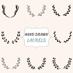 Vector Laurels, Laurel Clipart, Laurels Digital, Hand Drawn Clipart, Wreath  Clipart, Vector Wreath, Hand Drawn Laurels, Wedding Laurel