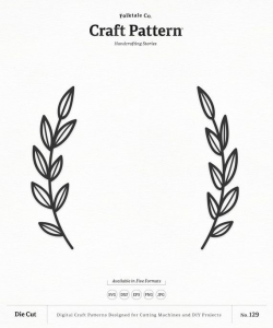Laurel Leaves SVG Craft Pattern, Laurel Wreath SVG, Monogram ...