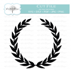 Download Free png Laurel Wreath Monogram Fame SVG DXF PNG ...