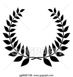 Stock Illustration - Laurel wreath black silhouette. Clipart ...