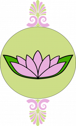 Clipart - Lavender and green frame with lotus