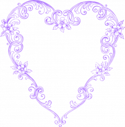 Free Images – Fancy Vintage Purple Heart Clip Art :: Clip Art ...