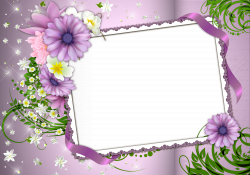 Violet Transparent PNG Photo Frame with Flowers | Gallery ...