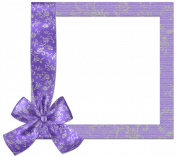 Purple Frame with Ribbon | Cute Purple PNG Frame with Bow | Borders ...