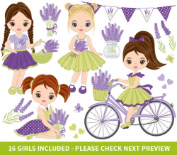 Lavender Clipart - Vector Lavender Clipart, Girls Clipart, Lavender Girls  Clipart, Kids Clipart, Lavender Girls Clip Art
