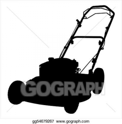 Stock Illustration - Lawnmower silhouette illustration. Clipart ...
