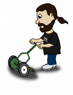 Lawn Mower Clipart Lawnmower Man - Guy Mowing Lawn Cartoon ...