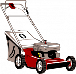 Clipart - lawnmower with bagger