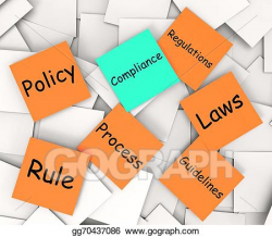 Stock Illustration - Compliance post-it note shows following ...