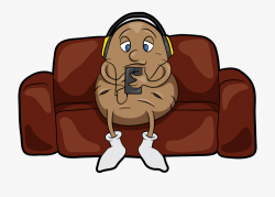 Lazy Clipart Couch Tv - Couch Potato Png #271942 - Free ...