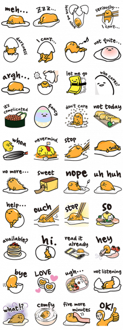 These gudetama stickers are perfect for people who are too lazy to ...