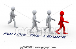 Stock Illustration - 3d people following leader. Clipart ...