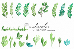 Watercolor Greenery Leaves Clipart #Color#borders#perfect ...
