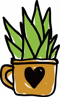 Clip art - Customized love water cup planted cactus 1562*2503 ...