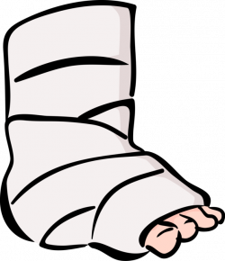 Accident Patient with Broken Ankle - Vector Image