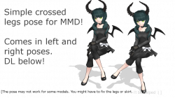 MMD Simple crossed legs pose DL (both directions!) by Kumiko-M on ...