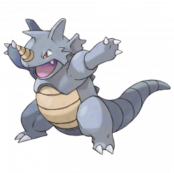 Rhydon - 112 - Protected by an armor-like hide, it is capable of ...