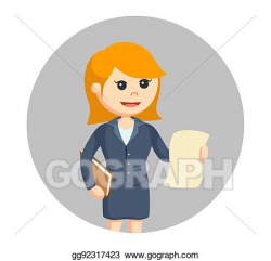 Vector Art - Female lawyer with legal documents in circle ...