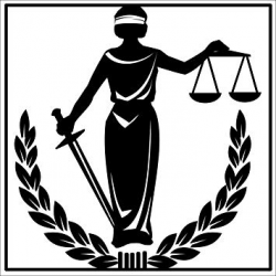 American Vinyl Blind Justice Symbol Sticker (legal law lawyer judge logo  insignia)