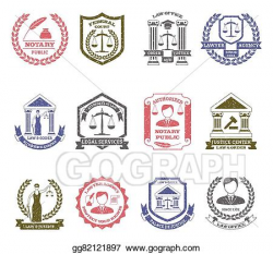 EPS Illustration - Law and order logo stamps set. Vector ...