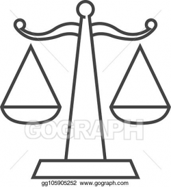Vector Illustration - Outline icon - justice scale. EPS ...