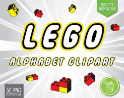 Lego Inspired Alphabet Clipart, Printable Lego Letters + ...