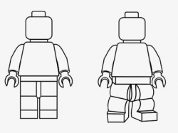 Simple black and white clipart LEGO Minifigures outline ...