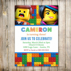 Lego Movie Birthday Invitation, Lego Birthday, LEGO ...