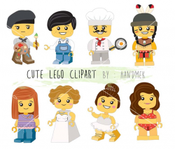 Cute Lego clipart : Instant Download PNG file - 300 dpi