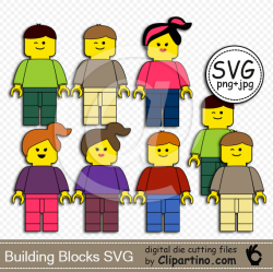 SVG lego boys and girls building blocks svg cutting file instant download