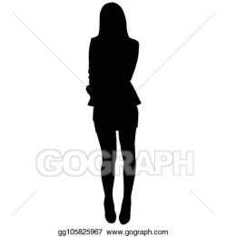 Vector Clipart - Woman with long legs in a short skirt ...