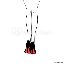Silhouette of women's legs in classical black high heel ...
