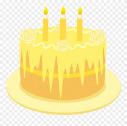Lemon Birthday Cake With Candles - Yellow Birthday Cake Png ...